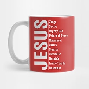 Jesus Titles White Print Mug